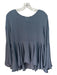 Milly Size S Gray Silk Boat Neck Peplum Long Bell Sleeves Back Zip Top Gray / S