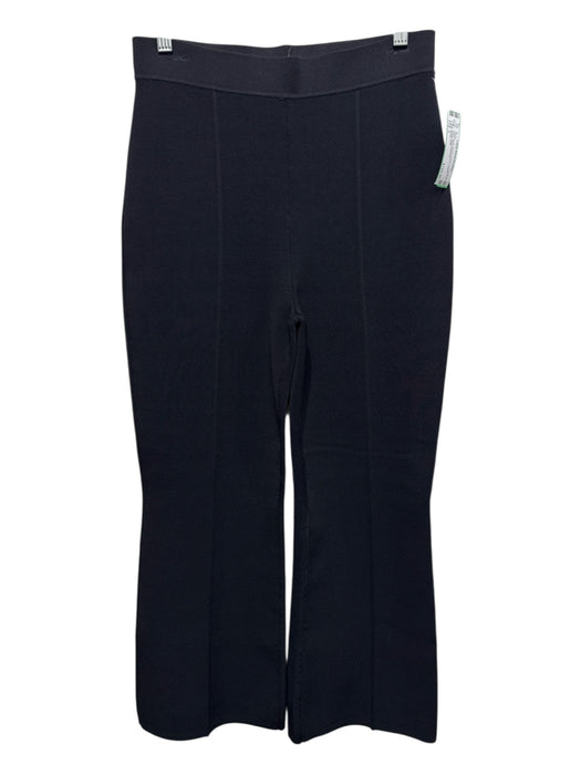 A.L.C. Size L Black Rayon & Nylon Elastic Waist Flare Pants Black / L