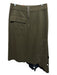 Tibi Size 8 Green Wool Blend Cut Outs Floral Detail Back Zip Assymetric Skirt Green / 8