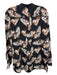 Lafayette 148 Size S Black, Brown, Multi Silk Button Up Abstract Print Top Black, Brown, Multi / S