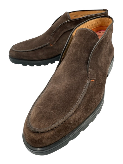 Santoni Shoe Size 10.5 NWT Dark Brown Suede Solid Chukka Men's Shoes Dark Brown / 10.5