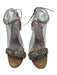 Manolo Blahnik Shoe Size 39 Gold Leather Beaded Detail Open Toe Midi Heel Pumps Gold / 39