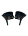 Gucci Shoe Size 8.5 Black Leather Open Toe & Heel Thong Logo Midi Heel Pumps Black / 8.5