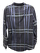 Burberry Size 8 Blue & Black Cotton Novacheck Button Up Long Sleeve Collar Top Blue & Black / 8