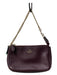 Coach Burgundy Leather Gold Chain Detail Inside Pocket Zipper Closure Bag Burgundy / Small