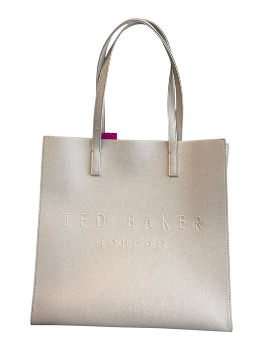 Ted Baker Ivory Polyurethane Two Handle Inside Pocket Tote Bag Ivory