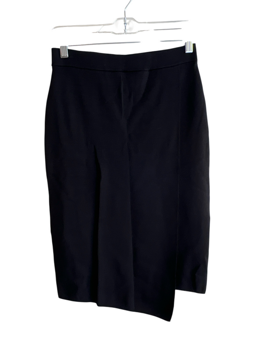 Reiss Size 4 Black Viscose Blend Elastic Waist Crossover Below Knee Skirt Black / 4