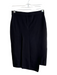 Reiss Size 4 Black Viscose Blend Elastic Waist Crossover Below Knee Skirt Black / 4