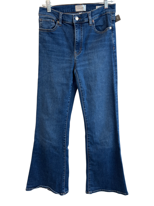 Frame Size 28 Medium dark wash Cotton Blend High Rise Zip Fly 5 Pocket Jeans Medium dark wash / 28