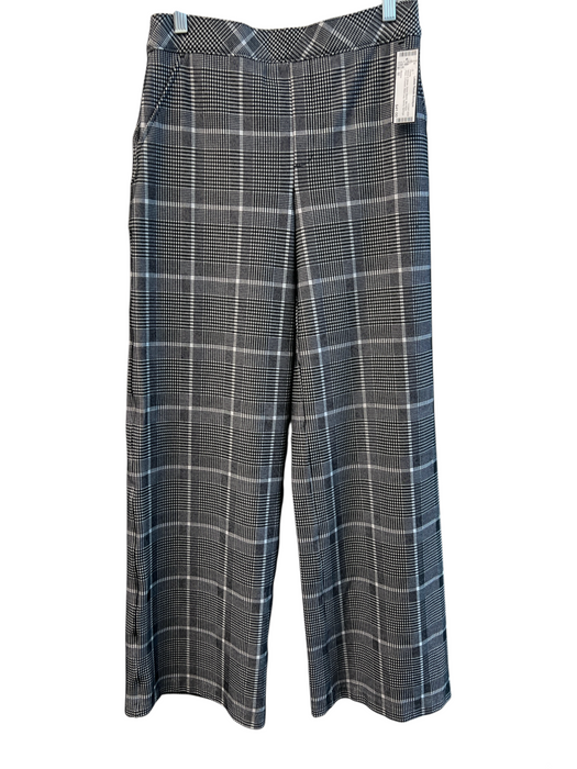 Spanx Size M Black & White Nylon Blend Mid Rise Plaid 3 Pocket Wide Leg Pants Black & White / M
