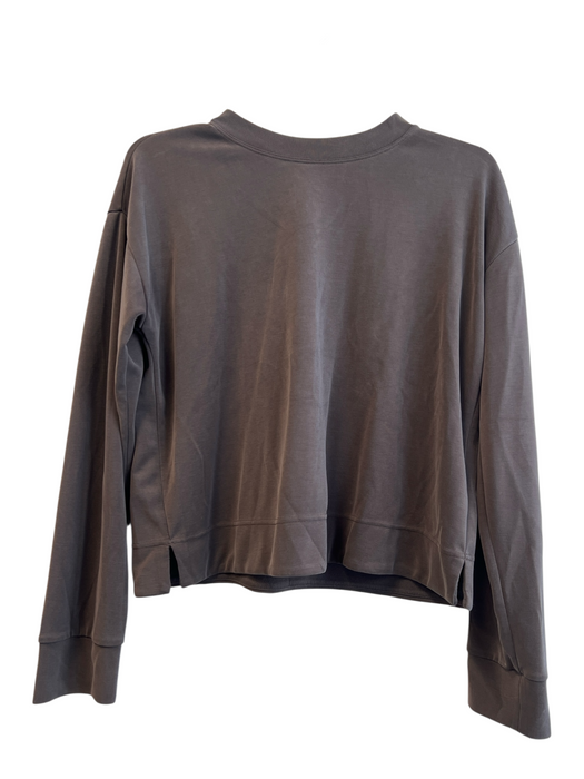 Athleta Size S/M Gray Polyester Blend Long Sleeve Round Neck Athletic Set Gray / S/M