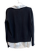 C by bloomingdales Size S Black & White Cashmere layered Collared V Neck Top Black & White / S