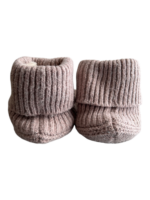 Bombas Shoe Size M Brown Knit Round Toe Bow Detail Fleece Slipper Shoes Brown / M