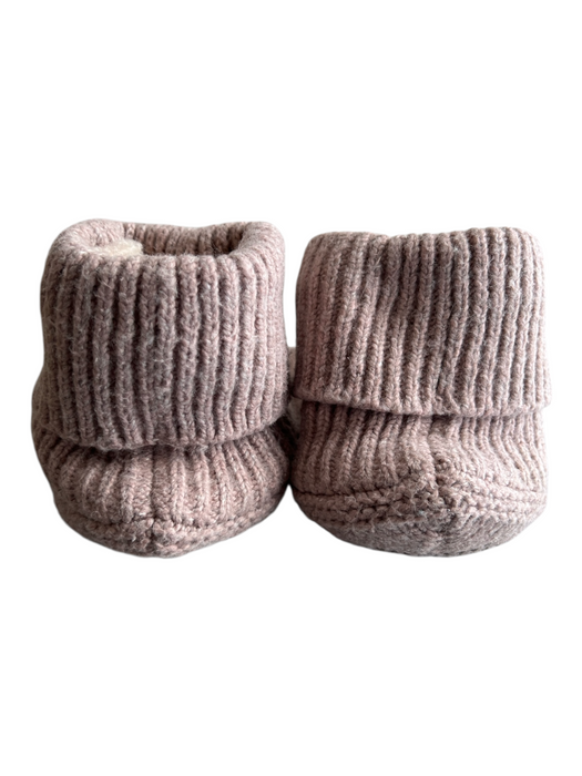 Bombas Shoe Size M Brown Knit Round Toe Bow Detail Fleece Slipper Shoes Brown / M