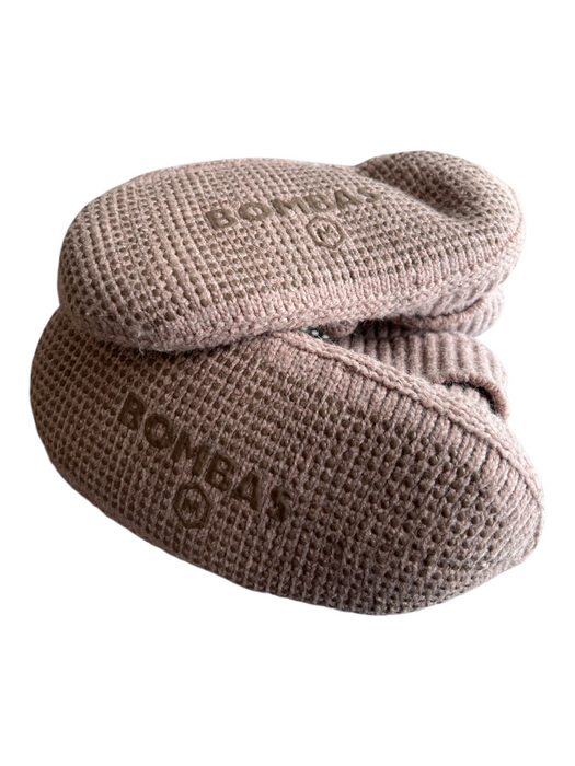 Bombas Shoe Size M Brown Knit Round Toe Bow Detail Fleece Slipper Shoes Brown / M
