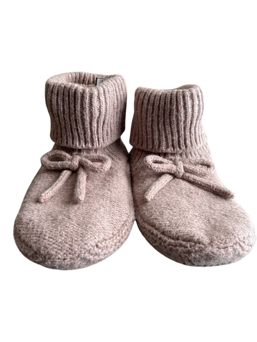 Bombas Shoe Size M Brown Knit Round Toe Bow Detail Fleece Slipper Shoes Brown / M