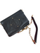 Tory Burch Black Leather Gold hardware Envelope Flap Inside & Out Pockets Bag Black / S