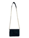 Tory Burch Black Leather Gold hardware Envelope Flap Inside & Out Pockets Bag Black / S
