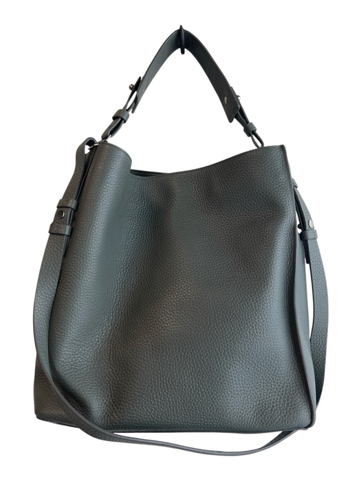 All Saints Green Leather Silver Hardware Inside & Outside Pockets Bag Green / L