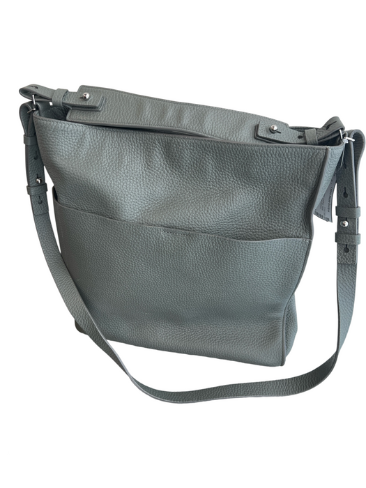 All Saints Green Leather Silver Hardware Inside & Outside Pockets Bag Green / L