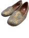 Prada Shoe Size 38 Gray & Gold textile upper Floral Brocade Slip On Loafer Flats Gray & Gold / 38