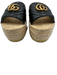 Gucci Shoe Size 37.5 Black & Beige Leather Upper Chevron Quilting Espadrille Black & Beige / 37.5
