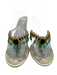 Jimmy Choo Shoe Size 39 Gold & Green Leather Upper Jeweled Chandelier Sandals Gold & Green / 39