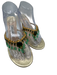 Jimmy Choo Shoe Size 39 Gold & Green Leather Upper Jeweled Chandelier Sandals Gold & Green / 39
