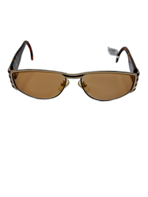 Fendi Brown Metal & Acetate Tortoiseshell Flat Top Tinted Lens Sunglasses Brown