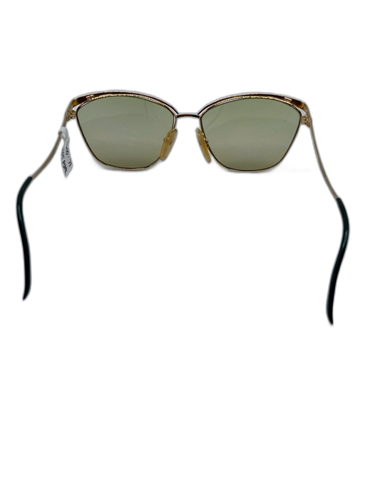 Christian Dior Gold Tone & Turquoise Metal Frame Tinted Lens Sunglasses Gold Tone & Turquoise