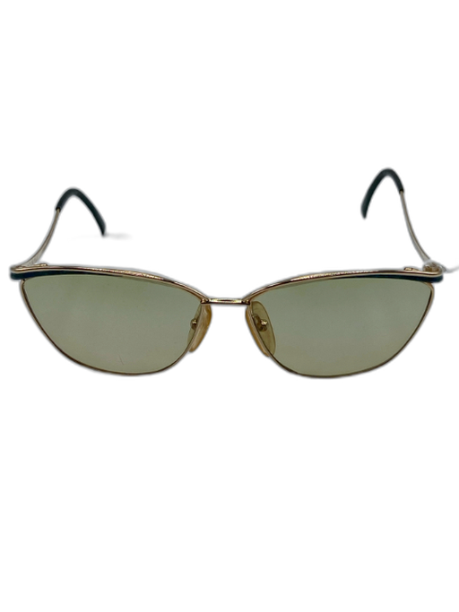 Christian Dior Gold Tone & Turquoise Metal Frame Tinted Lens Sunglasses Gold Tone & Turquoise