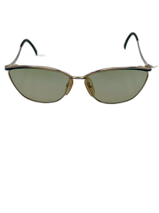Christian Dior Gold Tone & Turquoise Metal Frame Tinted Lens Sunglasses Gold Tone & Turquoise