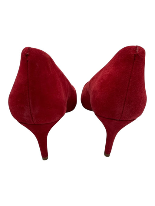 Louise et Cie Shoe Size 5 Red Suede Pointed Toe Mid Heel Stiletto Pumps Red / 5