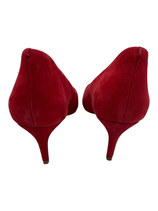 Louise et Cie Shoe Size 5 Red Suede Pointed Toe Mid Heel Stiletto Pumps Red / 5
