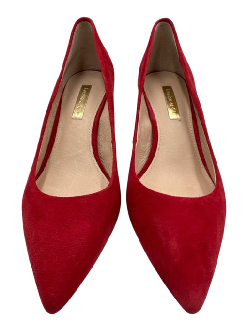 Louise et Cie Shoe Size 5 Red Suede Pointed Toe Mid Heel Stiletto Pumps Red / 5
