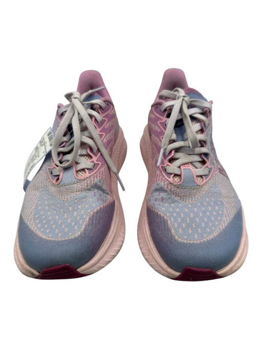 Hoka Shoe Size 36 Pink & blue Synthetic Knit Lace Up Abstract Print Sneakers Pink & blue / 36