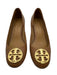 Tory Burch Shoe Size 5 Black Leather Round Toe Gold Logo Midi Block Heel Pumps Black / 5