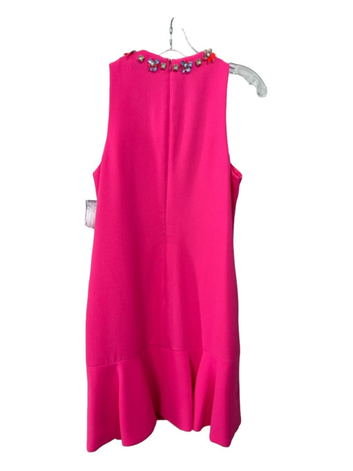 Trina Turk Size 8 Fuschia Polyester Sleeveless Bead & Sequin Zip Back Dress Fuschia / 8