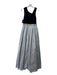 Aidan Mattox Size 8 Black & Gray Taffeta Beaded Waist Jersey Top Ball Gown Dress Black & Gray / 8