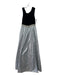 Aidan Mattox Size 8 Black & Gray Taffeta Beaded Waist Jersey Top Ball Gown Dress Black & Gray / 8