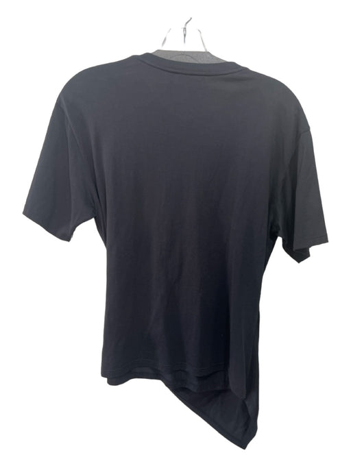 Theory Size Medium Black Pima Cotton Short Sleeve Overlap Side T Shirt Top Black / Medium