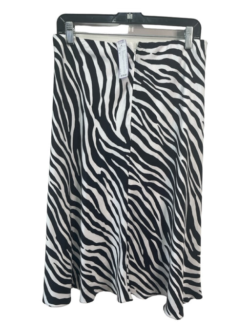 Theory Size 8 Black & White Silk Zebra Bias Cut Slip Skirt Skirt Black & White / 8