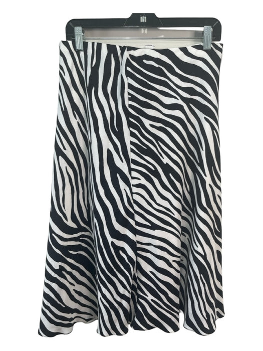 Theory Size 8 Black & White Silk Zebra Bias Cut Slip Skirt Skirt Black & White / 8