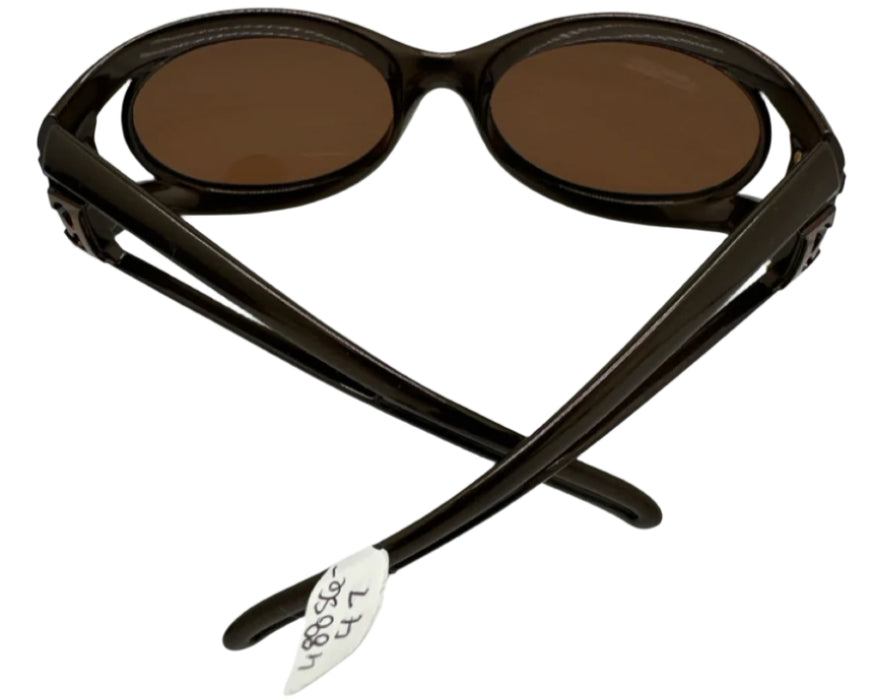 Escada Brown Acetate Shimmer Logo Oval Sunglasses