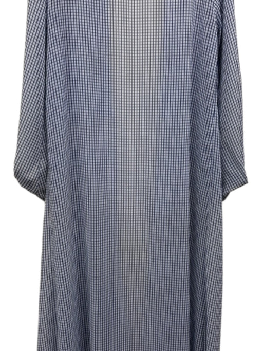 Silvia Tcherassi Size XS Blue & White Missing Fabric Sheer Gingham Coverup Blue & White / XS