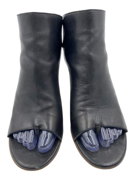 Maria + Cornejo Shoe Size 36 Black & Tan Leather Wood Open Toe Block Heel Pumps Black & Tan / 36