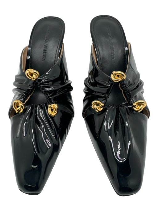 Bottega Veneta Shoe Size 36 Black Patent Leather Pointed Toe Mule Pumps Black / 36