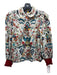 Alice + Olivia Size XS White, Red, Multi Cotton Shoulder Pads Button Up Top White, Red, Multi / XS