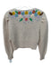 Celia B Size XS Beige & Multi Wool Blend Mohair Embroidered Flowers Cardigan Beige & Multi / XS