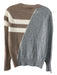 27 Miles Size S Gray, Brown, Cream Cashmere Geometric Whipstich Detail Sweater Gray, Brown, Cream / S